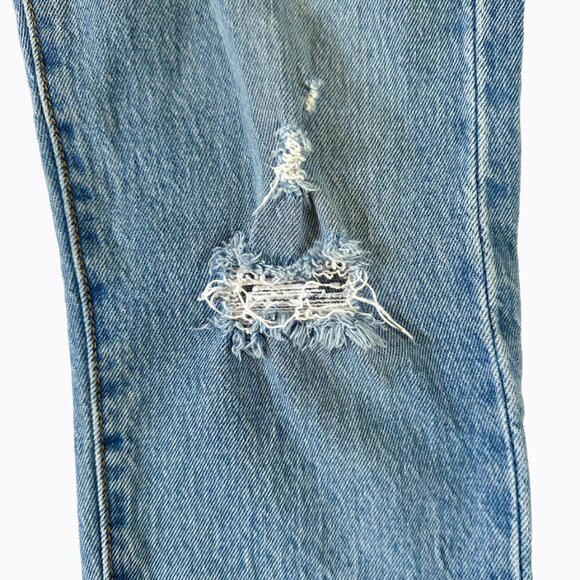 Levi’s Wedgie Straight Blue Jeans Sz24 Button-Fly Distressed Rips 90s Grunge Y2K - Picture 6 of 13